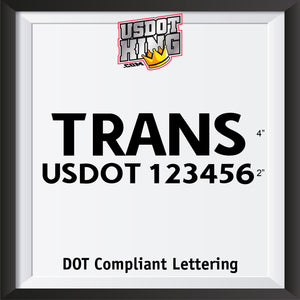 transport company name with usdot lettering decal