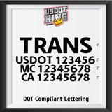 transport company usdot mc ca number decal sticker