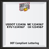 usdot mc kyu ca number decal lettering