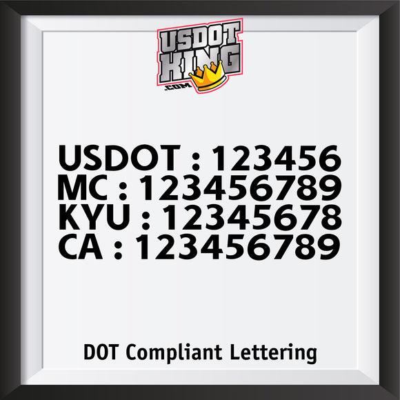 usdot mc kyu ca number decal