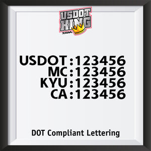 aligned usdot mc kyu ca number decal