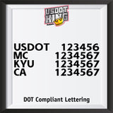 justified usdot mc kyu ca number decal