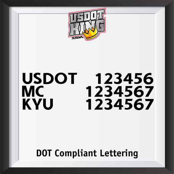 usdot mc kyu lettering decal sticker