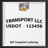 arched transport company name usdot lettering decal