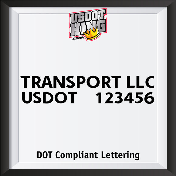 transport company usdot number decal