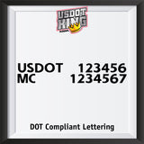 usdot mc two line truck decal