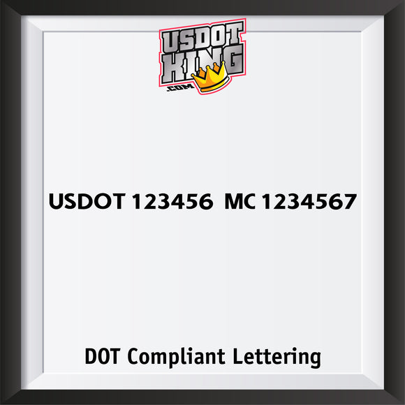 usdot and mc truck lettering decal