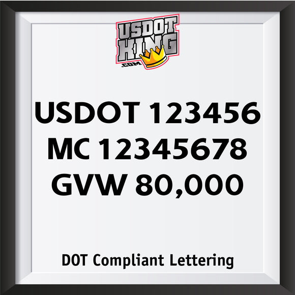 3 line usdot decal lettering