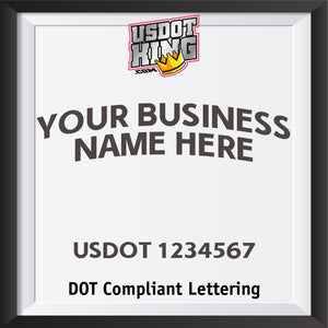 arched business name with usdot lettering decal