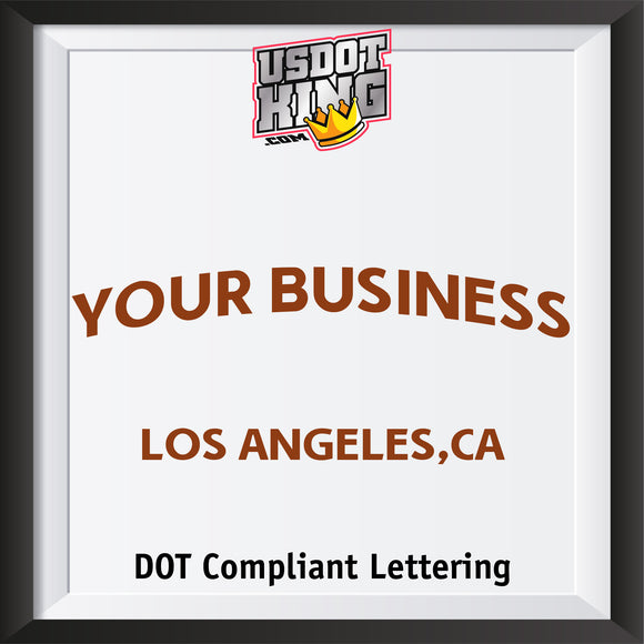 arched company name decal with usdot lettering sticker