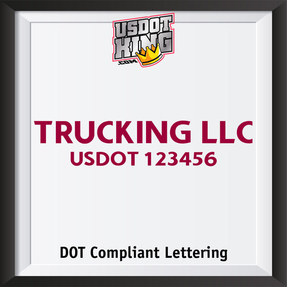 trucking company name with usdot lettering sticker