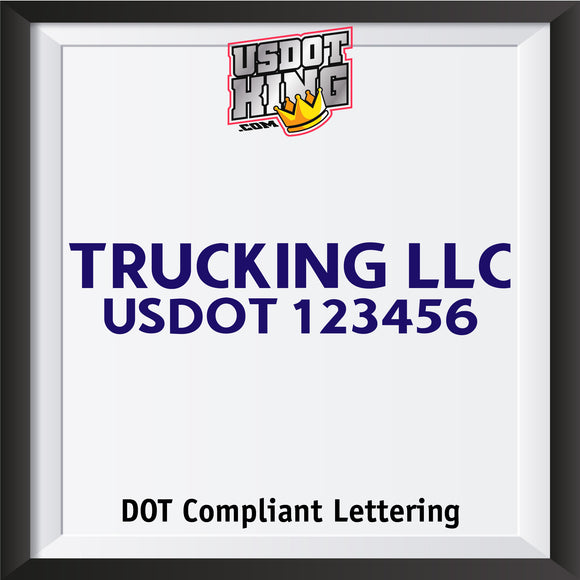 trucking company name door decal with usdot lettering sticker