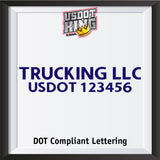 trucking company name door decal with usdot lettering sticker