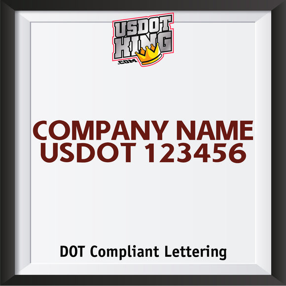 company name with usdot lettering decal sticker