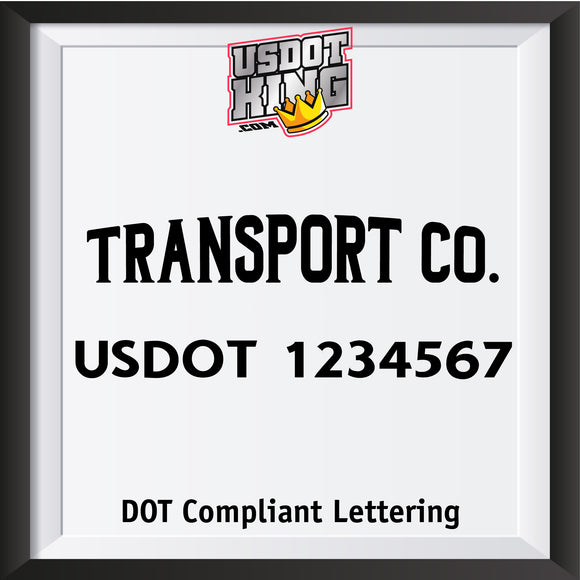 transport company name with usdot lettering