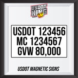 usdot mc gvw magnetic sign